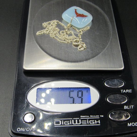 16" Sterling Silver Dolphin Pendant Necklace Vintage - Picture 6 of 6